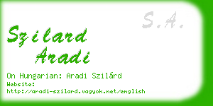 szilard aradi business card